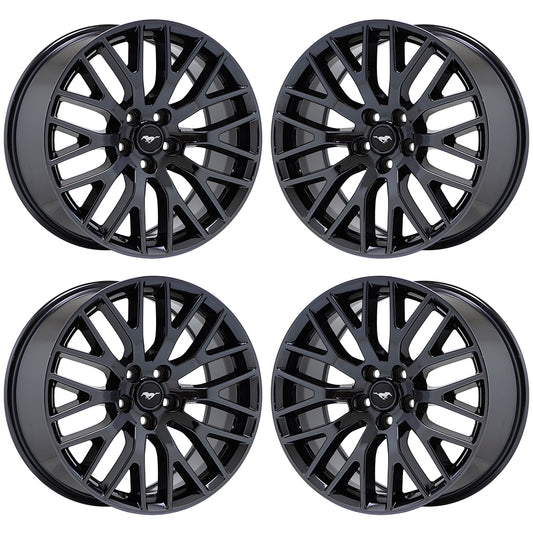 19x9 19x9.5 Ford Mustang GT Black Chrome wheels rims Factory OEM set 10036 10038