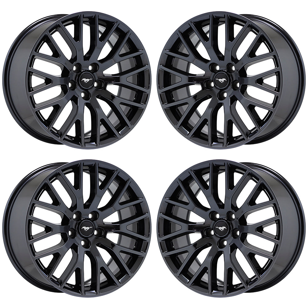 19x9 19x9.5 Ford Mustang GT Black Chrome wheels rims Factory OEM set 10036 10038