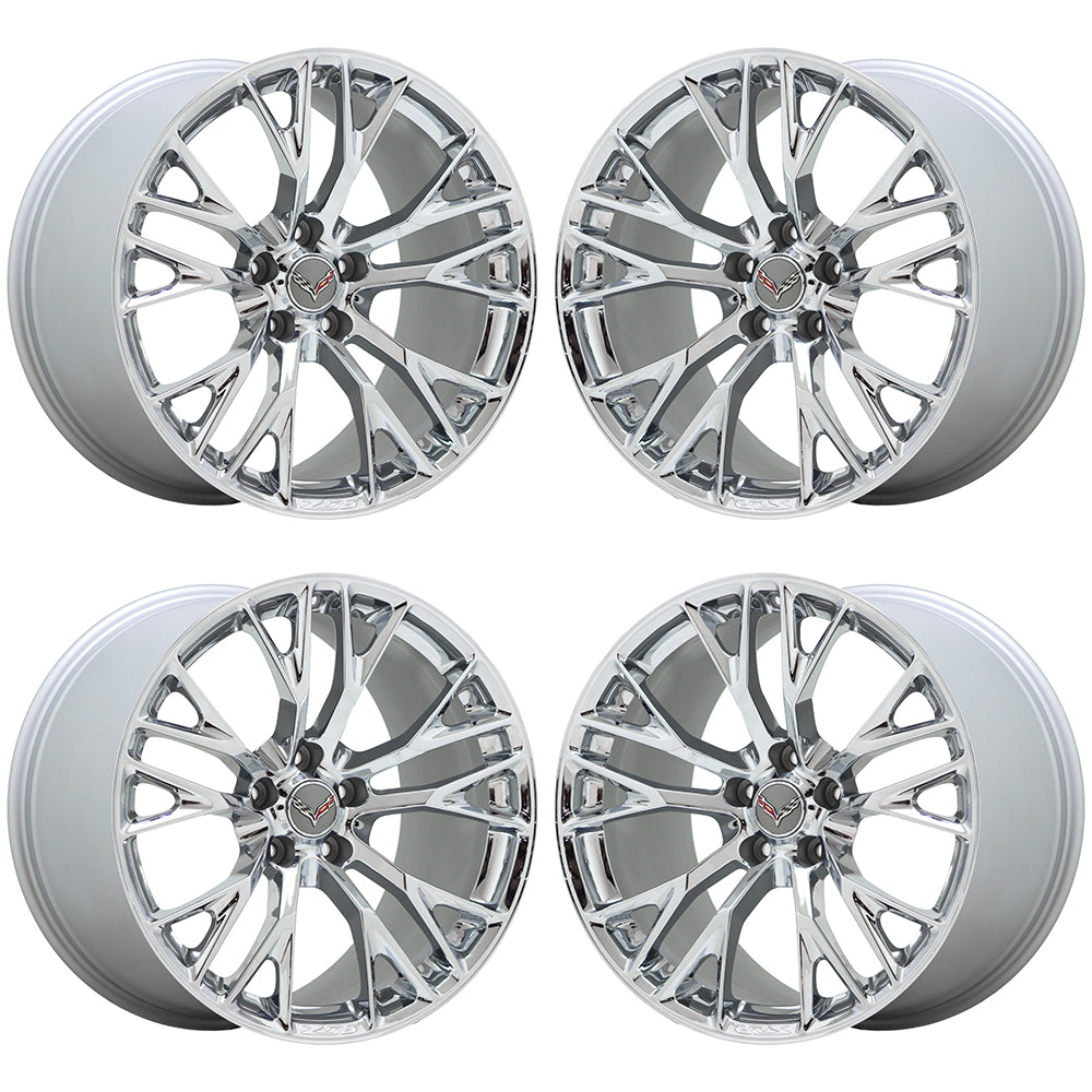 19x10" 20x12" Corvette Z06 C7 Bright Chrome wheels OEM set 5734 5740 EXCHANGE