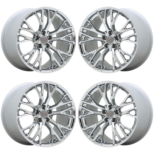 19x10" 20x12" Corvette Z06 C7 Bright Chrome wheels OEM set 5734 5740 EXCHANGE
