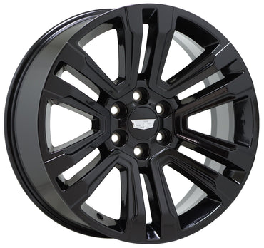 22" GMC Sierra Yukon 1500 Escalade Gloss Black wheels rims Factory OEM set 5822