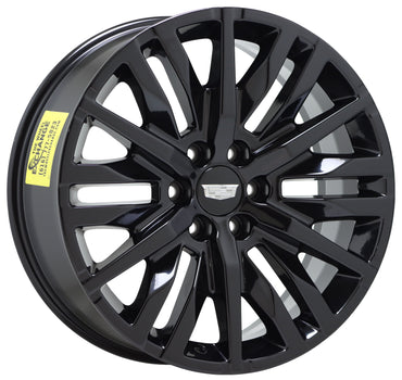 22" Cadillac Escalade Gloss Black wheels rims Factory OEM GM set 5921