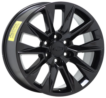 20" Silverado 1500 Tahoe GMC Sierra Yukon Black wheels rims Factory OEM set 5919