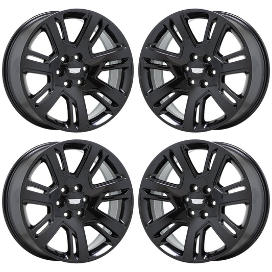 22" Cadillac Escalade Gloss Black wheels rims Factory OEM GM set 4738