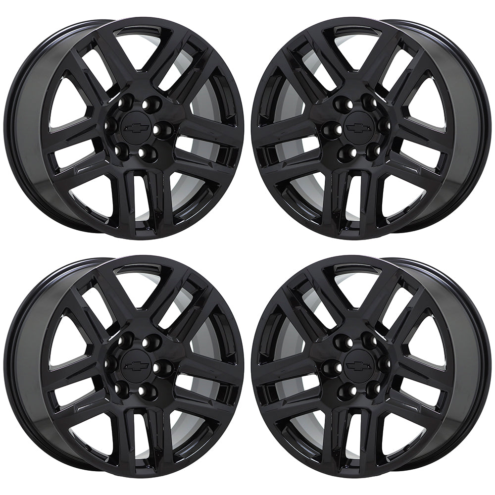 20" Chevrolet Silverado 1500 Truck Gloss Black wheels rims Factory OEM set 5913