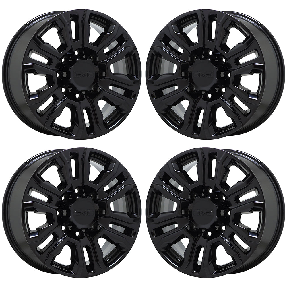 20" GMC Sierra Denali Silverado 2500 3500 Black Wheels Rims Factory OEM Set 5957