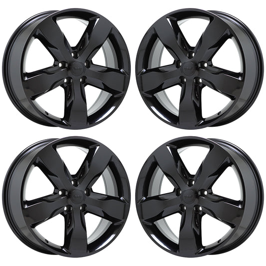 20" Jeep Grand Cherokee Gloss Black wheels rims Factory OEM set 9107 EXCHANGE