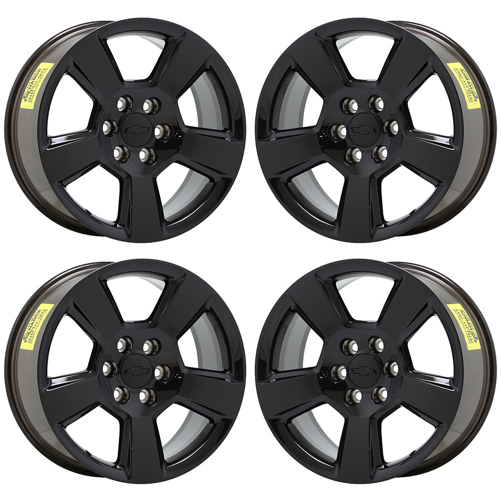 20" Chevrolet Silverado GMC Sierra 1500 Black wheels rims Factory OEM set 5652