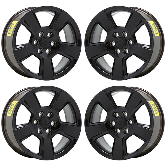 20" Chevrolet Silverado GMC Sierra 1500 Black wheels rims Factory OEM set 5652