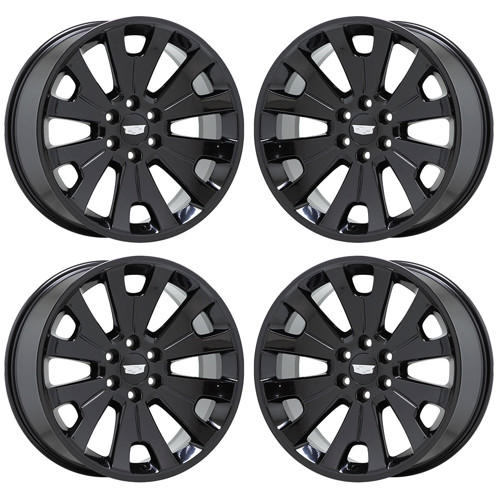 22" Cadillac Escalade Gloss Black wheels rims Factory OEM GM set 5663