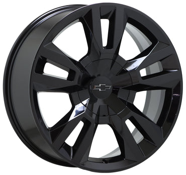 22" Silverado 1500 Suburban Tahoe Gloss Black wheels rims Factory OEM set 5620