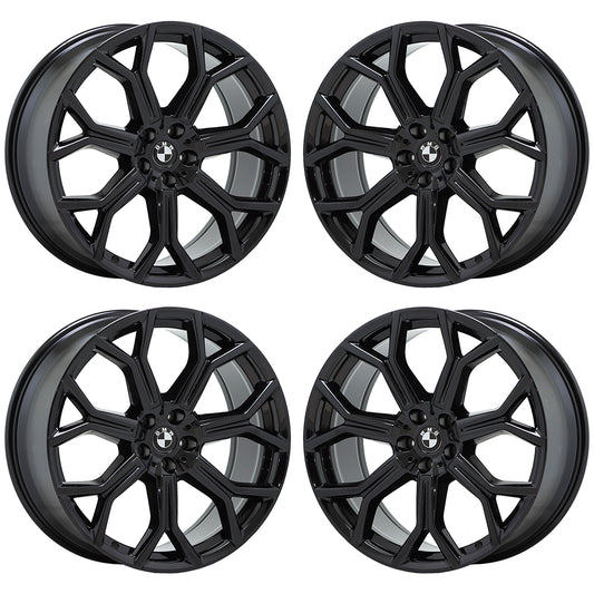 21x9.5" BMW X5 X7 Gloss Black wheels rims Factory OEM set 86533