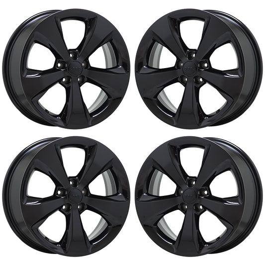 18" Jeep Cherokee Gloss Black wheels rims Factory OEM 2015-2023 set 9159
