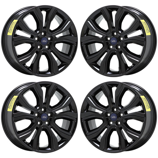 19" Ford Edge Gloss Black wheels rims Factory OEM 2019-2024 set 10195