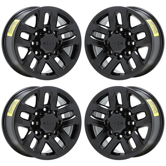 18" Chevrolet Silverado 2500 3500 Gloss Black wheels rims OEM set 5709 EXCHANGE