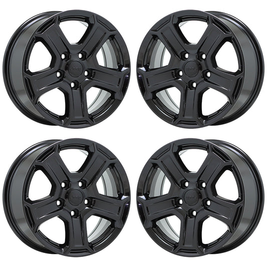 17" Jeep Wrangler Gloss Black wheels rims Factory OEM set 9216 EXCHANGE