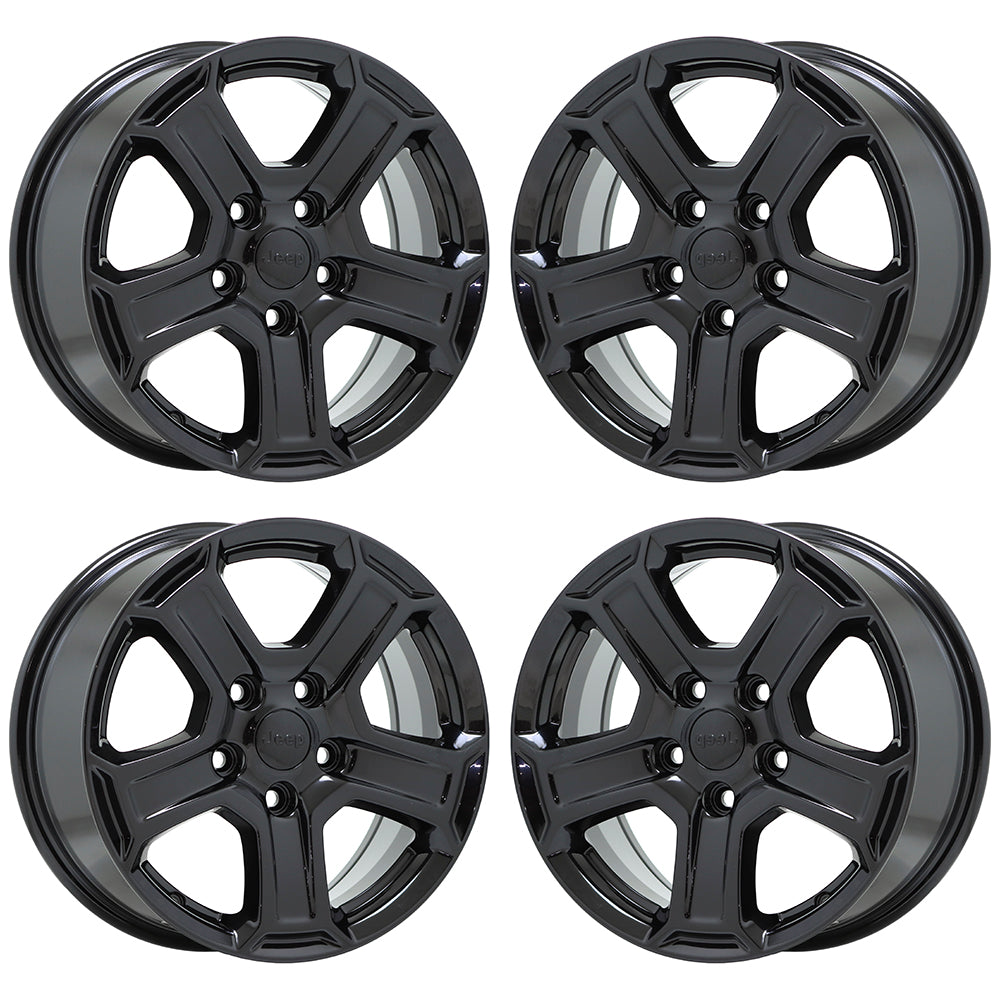 17" Jeep Wrangler Gloss Black wheels rims Factory OEM set 9216 EXCHANGE
