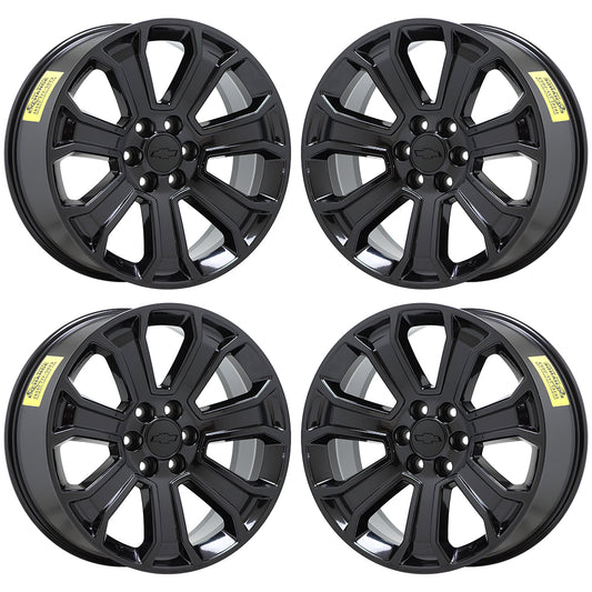 22" Sierra SIlverado 1500 Truck Gloss Black wheels rims OEM CK163 5665 EXCHANGE