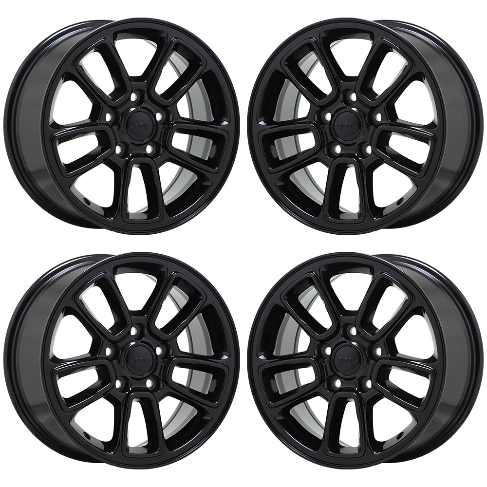 17" Jeep Grand Cherokee Gloss Black wheels rims Factory OEM set 9178