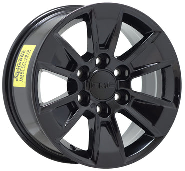 17" GMC Sierra 1500 Truck Gloss Black wheels rims Factory OEM set 4 5908