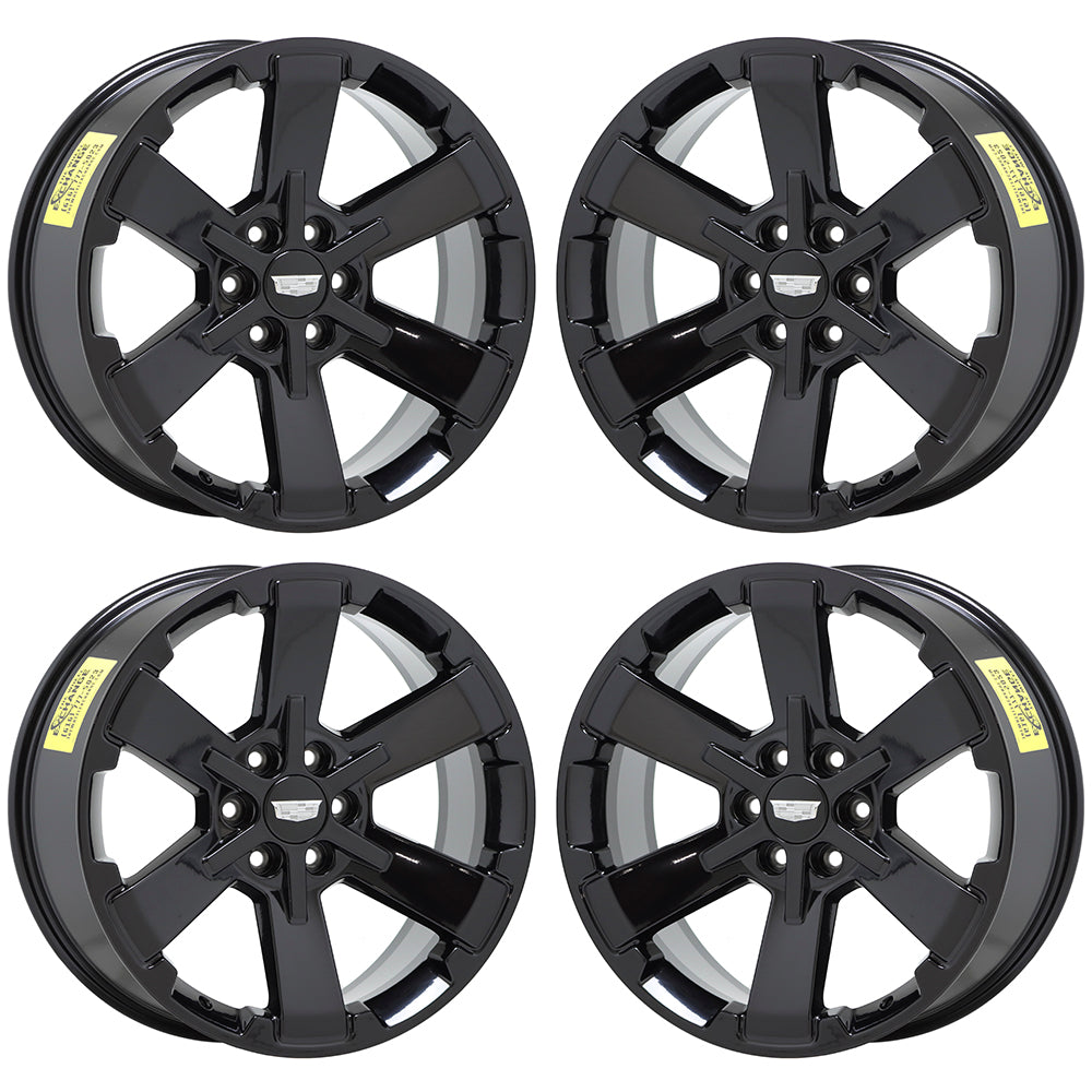 22" Escalade Silverado SIerra Gloss Black wheels rims Factory OEM CK162 set 5662