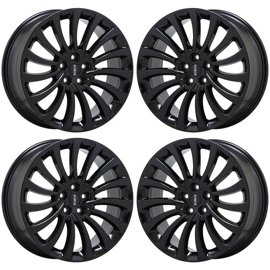 20" Lincoln Aviator Gloss Black wheels rims Factory OEM 2020-2024 set 10189