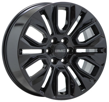 22" GMC Sierra Denali 1500 Yukon Gloss Black wheels rims Factory OEM set 5943