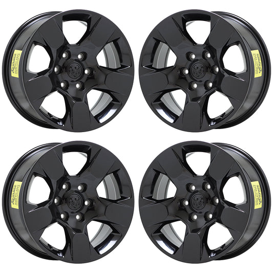 18" Dodge Ram 1500 Gloss Black wheels rims Factory OEM set 2669 EXCHANGE