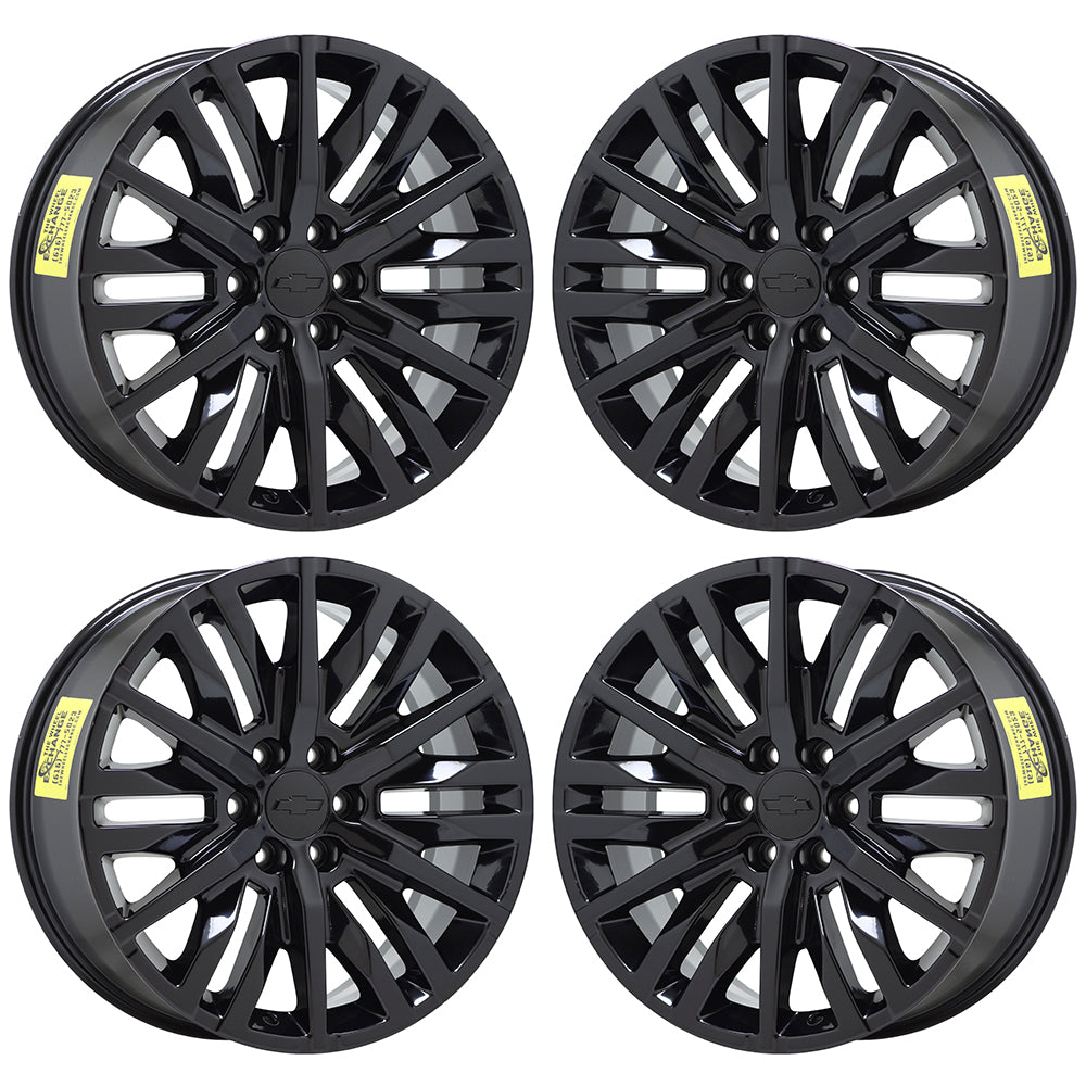 22" Chevy Silverado 1500 Truck bGloss Black wheels rims OEM 5921 EXCHANGE