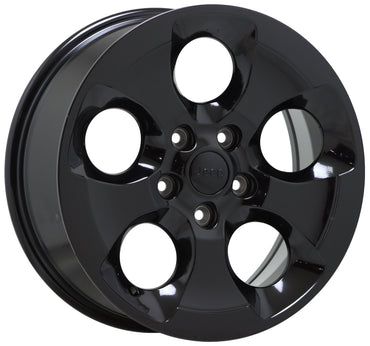18" Jeep Wrangler Altitude Gloss Black wheels rims Factory OEM set5 9119