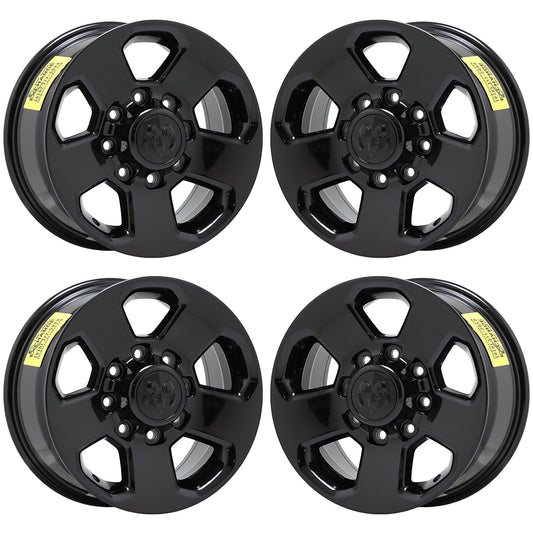 17" Dodge Ram 2500-3500 Truck Gloss Black wheels rims Factory OEM set 2498