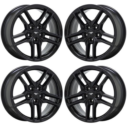 18" Ford Mustang Gloss Black wheels rims Factory OEM set 10157 EXCHANGE