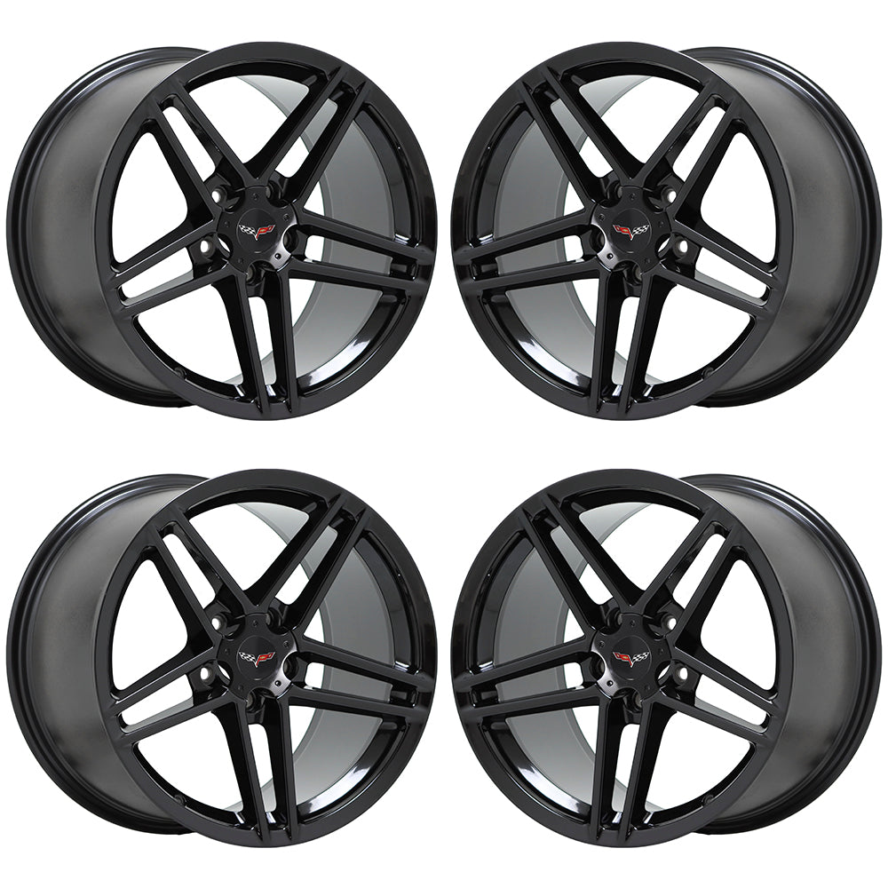 18"/19" Corvette Z06 Black wheels rims Factory OEM NEW set 5090 5107 EXCHANGE