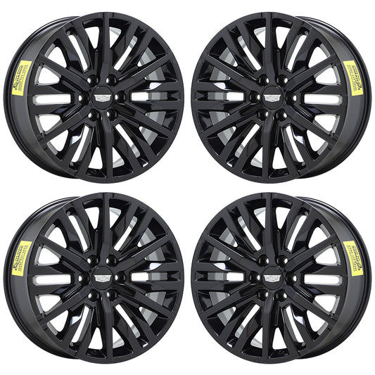 22" Cadillac Escalade Gloss Black wheels rims OEM set 5921 EXCHANGE