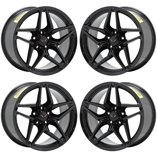 19" & 20" Corvette C7 ZR1 Z06 Grand Sport Black wheel OEM set 5926 5930 EXCHANGE