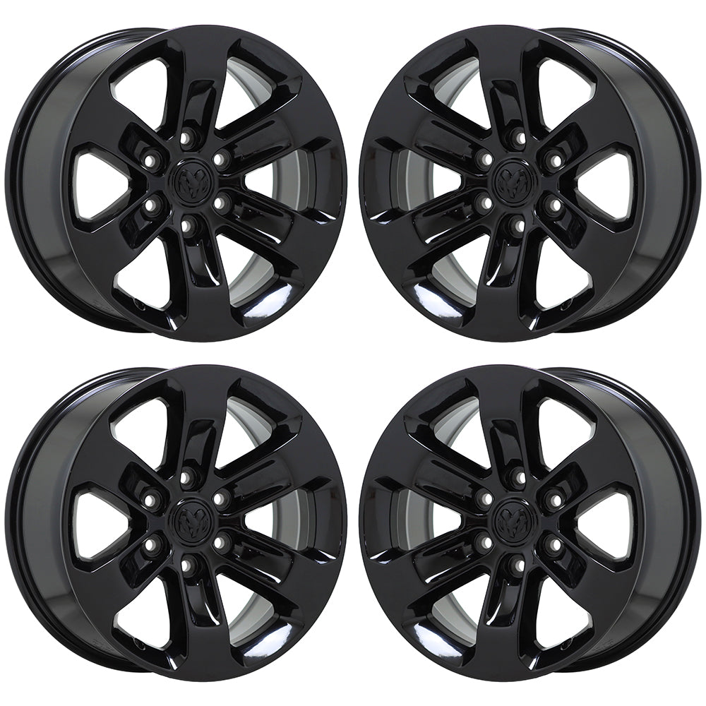 18" Dodge Ram 1500 Truck Gloss Black wheels rims Factory OEM set 4 2672