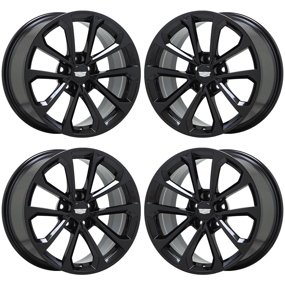 18" Cadillac ATS-V Coupe Gloss Black wheels rims Factory OEM 4766 4768 EXCHANGE