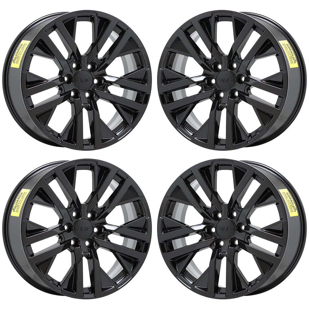 22" GMC Sierra 1500 Yukon Gloss Black wheels rims Factory OEM set 5903 EXCHANGE