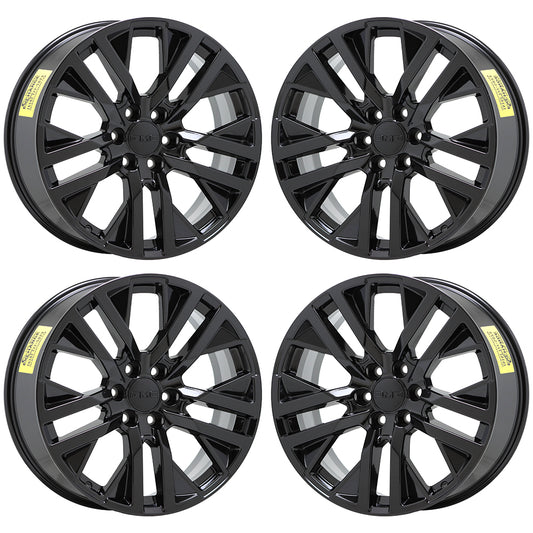 22" GMC Sierra 1500 Yukon Gloss Black wheels rims Factory OEM set 5903 EXCHANGE