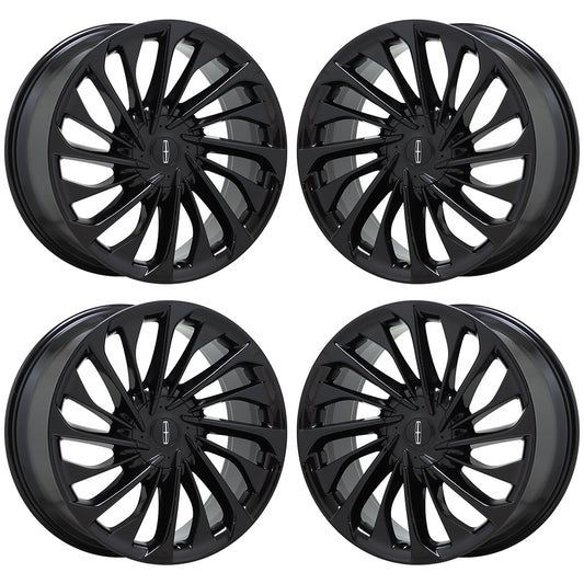 22" Lincoln Aviator Gloss Black wheels rims Factory Genuine OEM set 10241