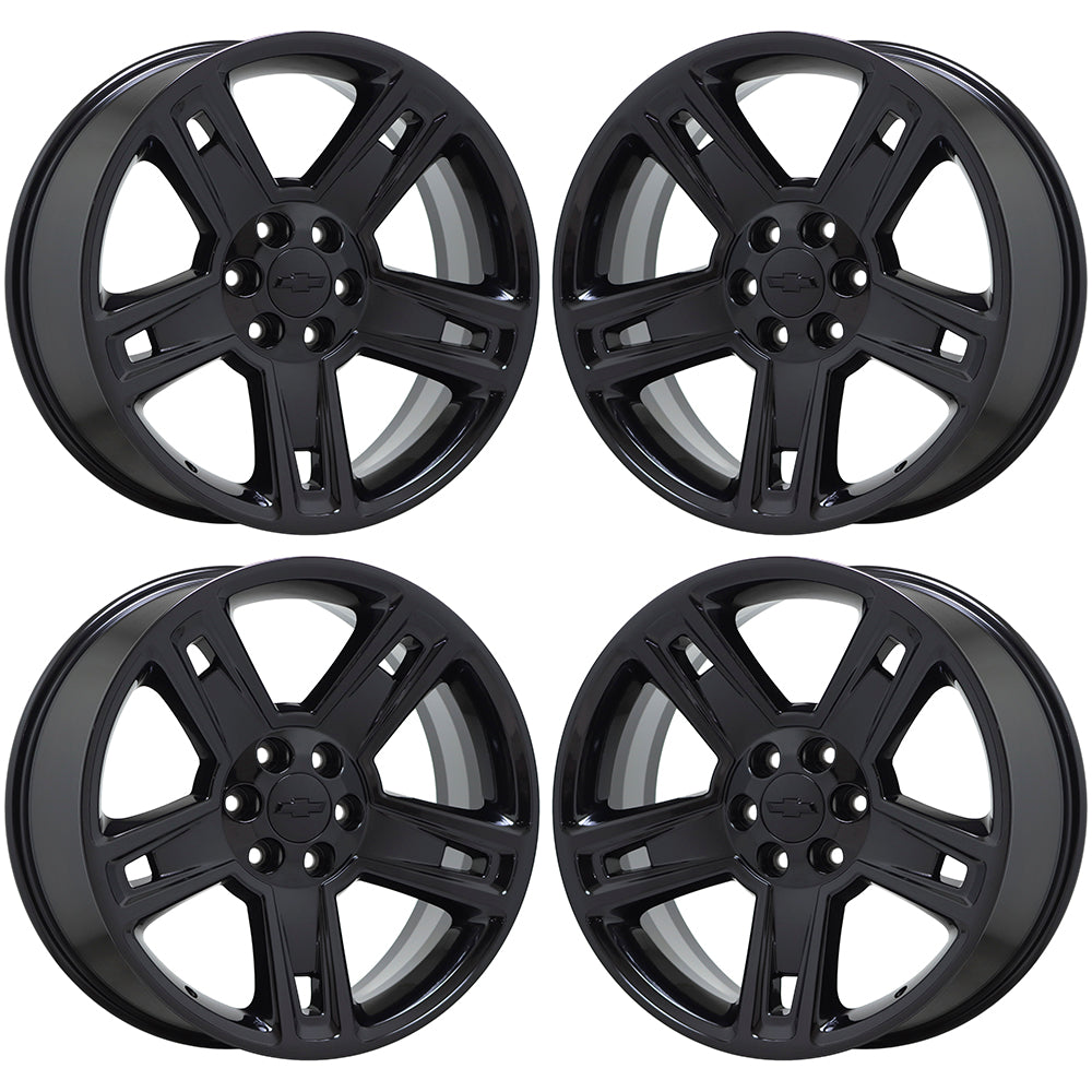 22" Chevrolet GMC Silverado Sierra 1500 Black wheel rims OEM set 5664 EXCHANGE