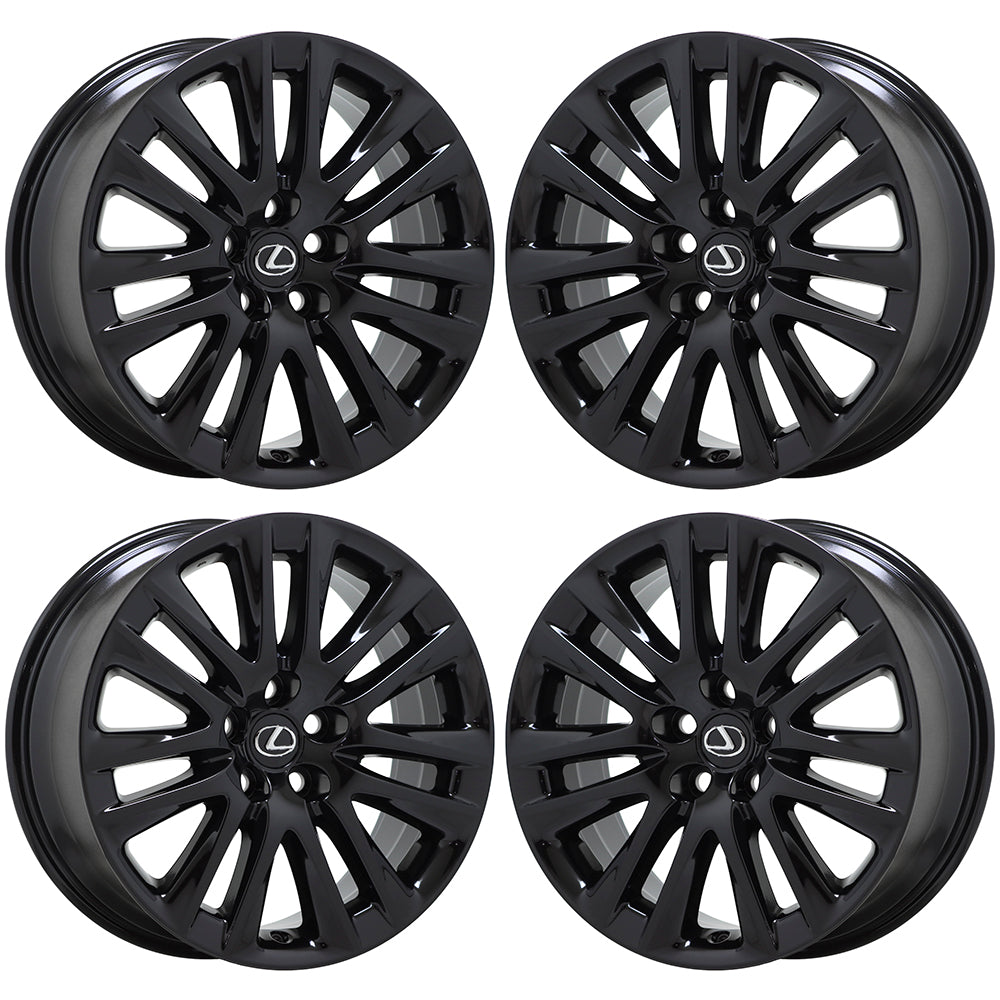 19" Lexus LS460 LS600 Gloss Black wheels rims Factory OEM set 4 74284