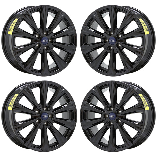 18" Ford Escape Titanium Gloss Black wheels rims Factory OEM set 10110