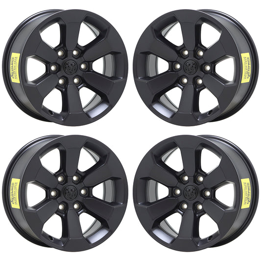 18" Dodge Ram 1500 Truck Satin Black wheels rims Factory OEM set 2671 EXCHANGE