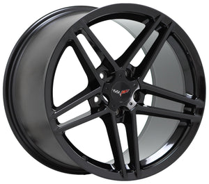 18x9.5" 19x12" Corvette Z06 Black wheels rims Factory OEM NEW GM set 5090 5107