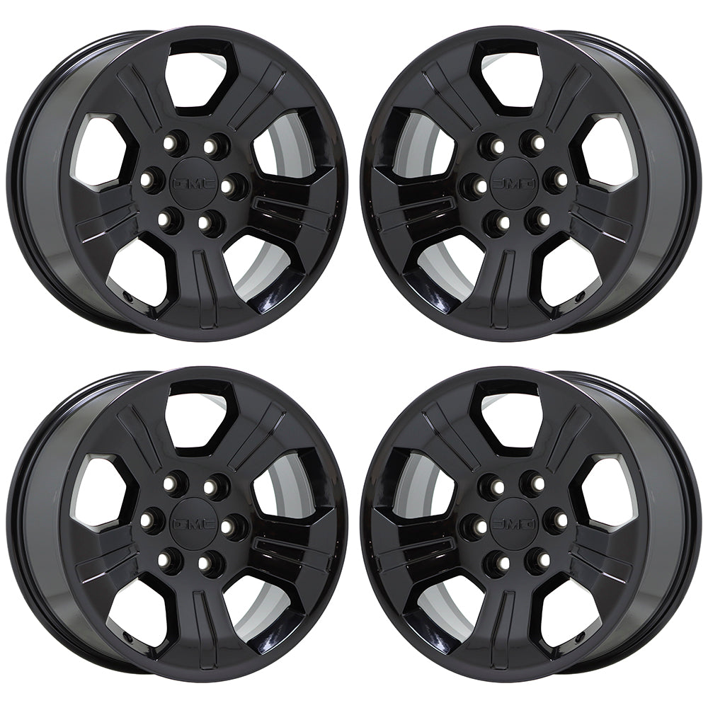 18" GMC Sierra 1500 Z71 Truck Gloss Black wheels rims Factory OEM set 4 5647