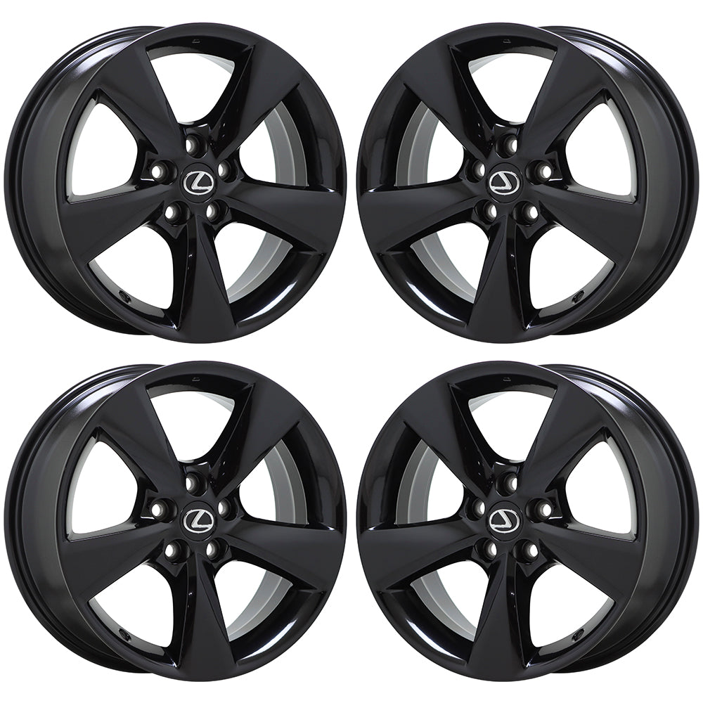 18" Lexus RX350 RX450 Gloss Black wheels rims Factory OEM set 4 74253