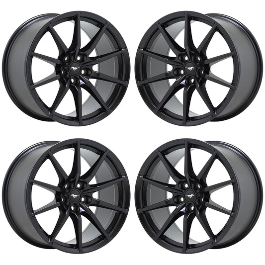 19x10.5 19x11" Ford Mustang GT350 Shelby Satin Black wheels rims OEM 10053 10054