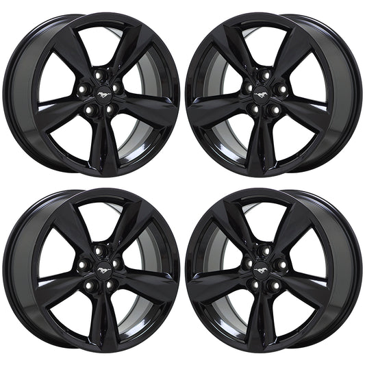 18" Ford Mustang Gloss Black wheels rims Factory OEM set 10029 EXCHANGE