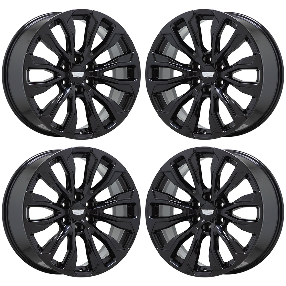 22" Cadillac Escalade Gloss Black wheels rims Factory OEM set 14025 EXCHANGE